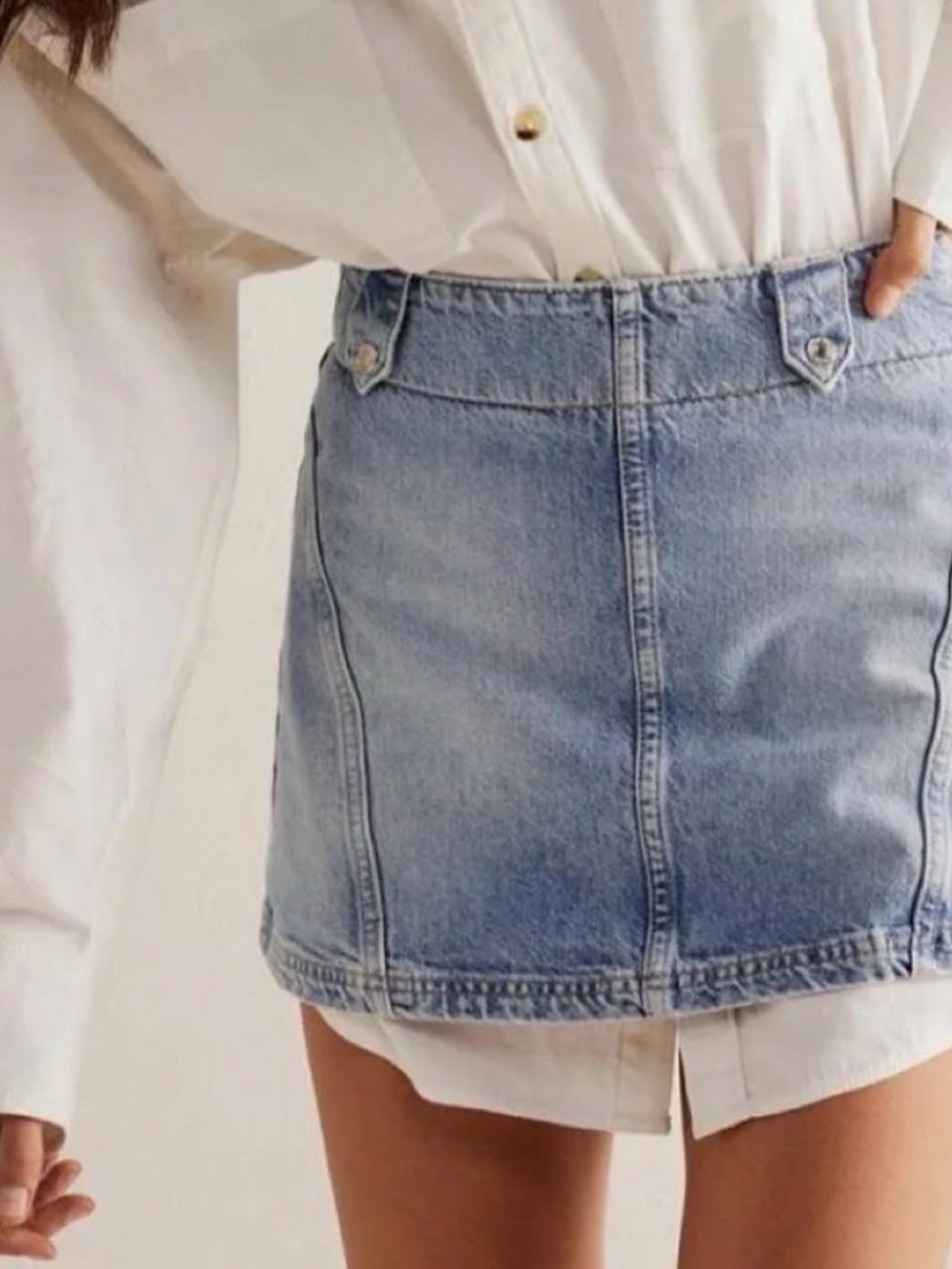 Free People We The Free Runaway Denim Mid-Rise Skirt